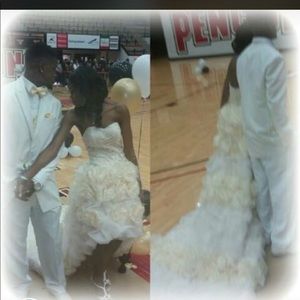 Wedding dress/ worn as prom dress
